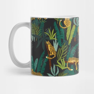 Leopard in a jungle print Mug